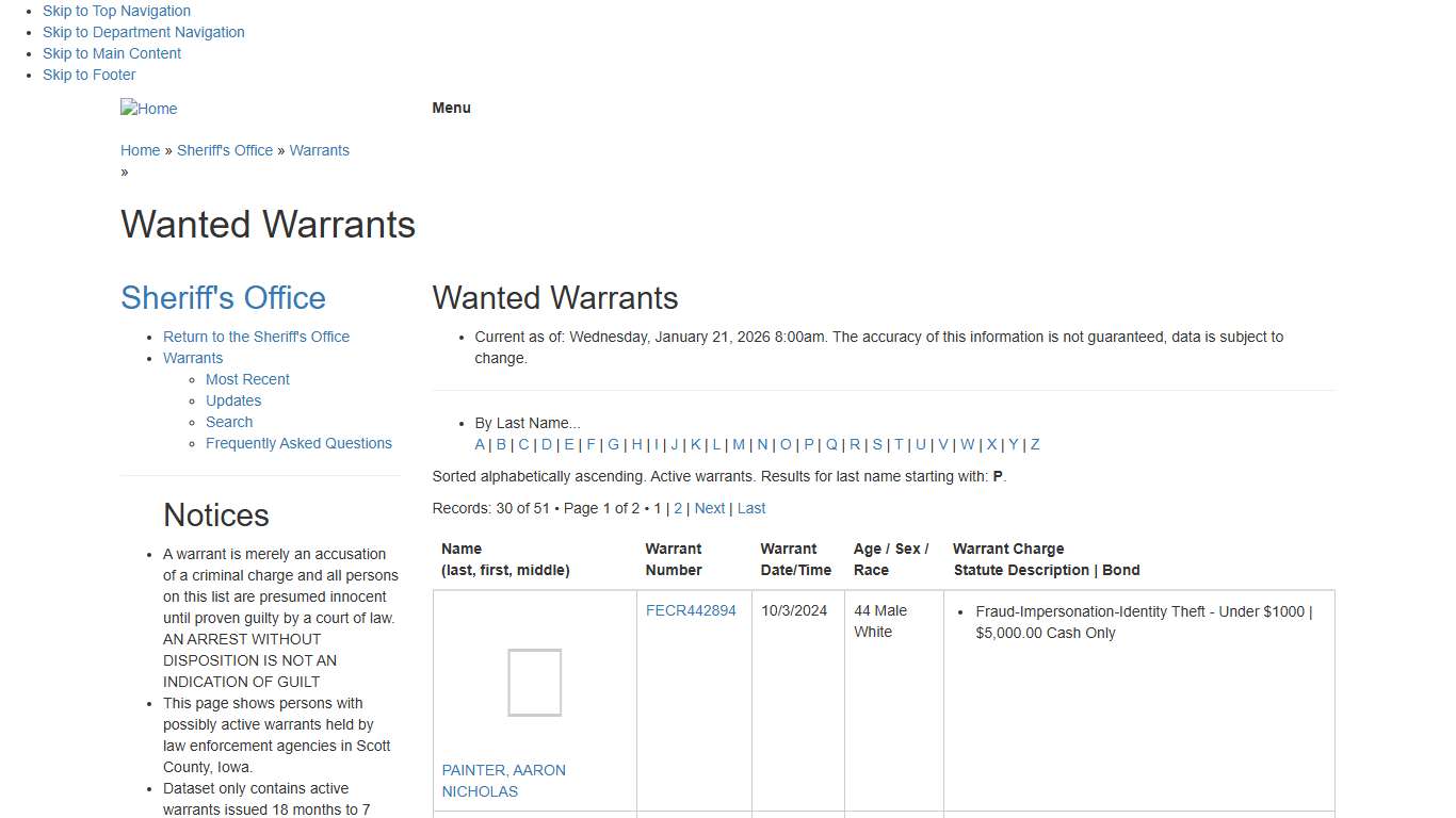 Wanted Warrants